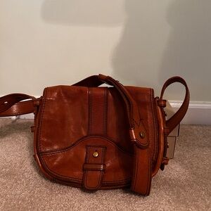 Elegant Brown Leather Shoulder Bag